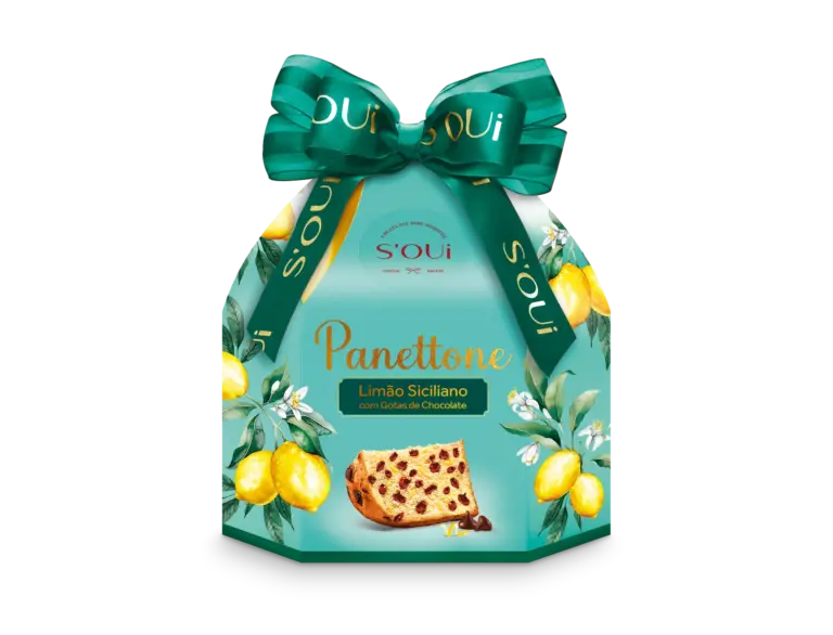 PANETTONE COM GOTAS DE CHOCOLATE E LIMÃO SICILIANO S'OUi
