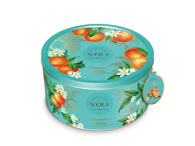 PANETTONE COM GOTAS DE CHOCOLATE E LARANJA CRISTALIZADA S'OUi 06X908G